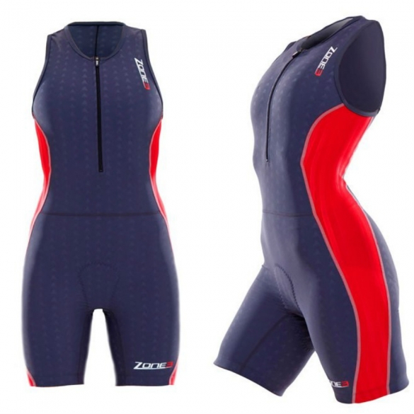 Zone3 aquaflo tri suit dames grijs/rood 2015 Z14127